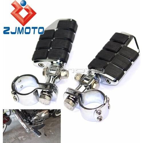 Motorcycle Highway Footpegs Footrests 28mm Clevis Mount Foot Pegs 1-1/8" Clamps For Harley Honda Yamaha Suzuki Crash Bar Footpeg