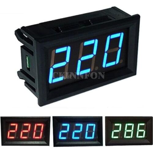 200Pcs/Lot 110 Blue, 80 Red, 10 Green Practical 0.56 Inch LED AC 70-500V Digital Voltmeter Home Use Voltage Display 2 Wires