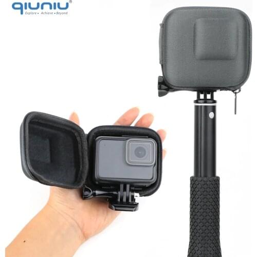 QIUNIU Mini Storage Case Compact Bag Protective Carrying Box for GoPro Hero 9 8 7 6 5 for Hero7 Silver/White Case Accessory