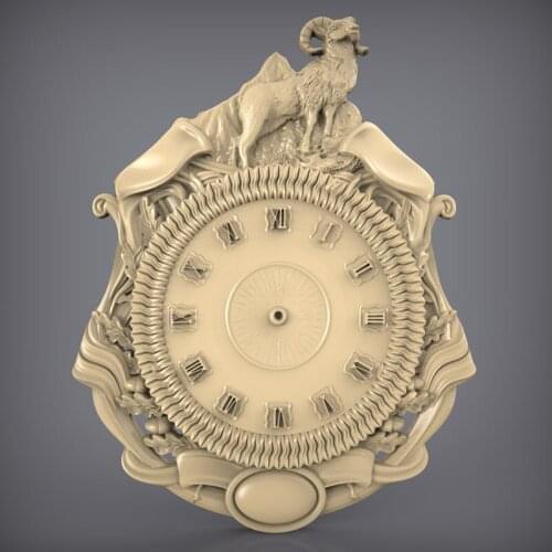 3d model clock relief for cnc carving engraving in STL file format artcam aspire _82