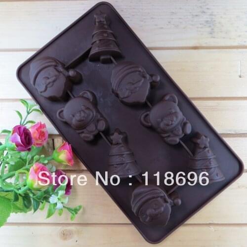 Christmas gifts 8pcs chocolate silicon mold Cake make mold Food grade material