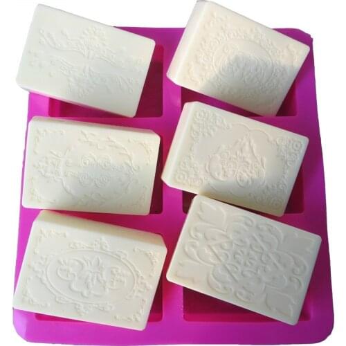 Silicone Soap Mold DIY Wedding&Home Deco Handmade Craft Gift Lace Soap Mold Rectangular Oval Cake Decorating Tools Soap Making
