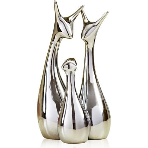 Modern minimalist gold and silver living room home decoration creative TV wine cabinet ceramic crafts ornaments art