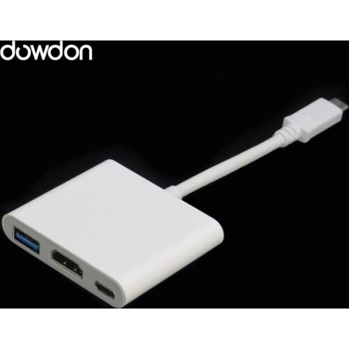 Type C USB 3.1 Hub USB-C to USB 3.0/HDMI/Type C Female Charger Adapter for Apple Macbook