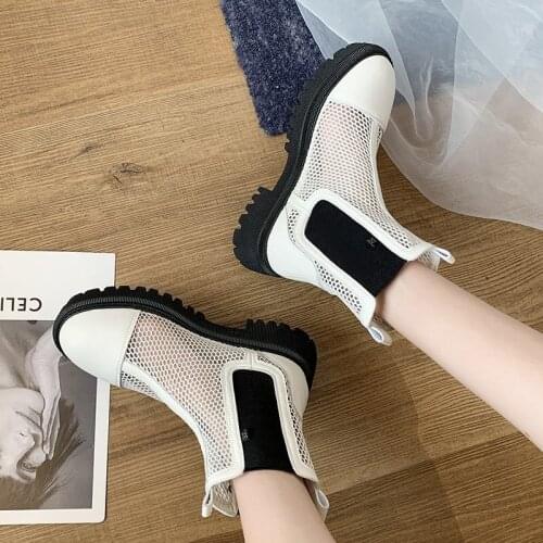 New 2021 Fashion Women Cool Boots Sandals Casual Summer Paltfrom Shoes Lady Mesh Breathable Ankle Sandals Women Size 43