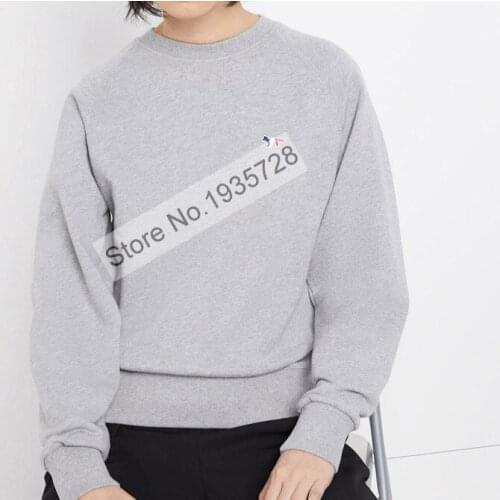 Women 2022 Spring New Animal Embroidery O Neck Long Sleeve Sweatshirt Pullover Jumper Top
