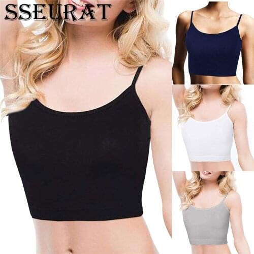 SSEURAT Sexy Tank Top Halter Crop Tops Women Summer Camis Backless Camisole Fashion Casual Tube Top Female Sleeveless Vest