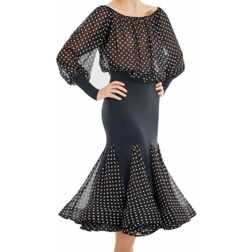 Ballroom Dress Women Tango Waltz Evening Party Outfit Drag Queen Costumes Flamengo Performance Clothes Standard Dance Wear BI581