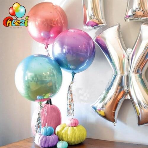 1 pcs 22inch Gradient Color 4D Disco Helium Balloon Birthday Wedding Party Decoration Balloon Photo Props Baby Shower Kids Toys