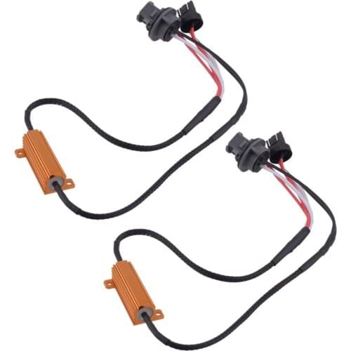2pcs/Set 8-Ohm LED Hyper Flash Error Free Fix Decoder Wiring Harness for Turn Signal Light 7441 7443 7444 T20