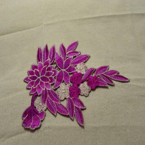 2pieces/lot)rose red specialty of China patches Wedding Bridal Embroidery Lace patch Sewing Lace Applique