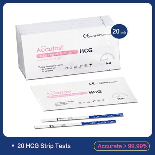 ACCUFAST 20Pcs HCG Pregnancy Test Strips With Urine Cup One Step Fast Urine Test Strips For Fertility Home Use Simple Test Kits