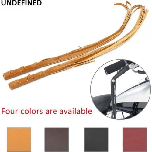 24" Leather Motorcycle Brake Clutch Lever Cover Heavy Duty Fringed Lever Covers for Harley Indian Chief Classic Chopper Custom