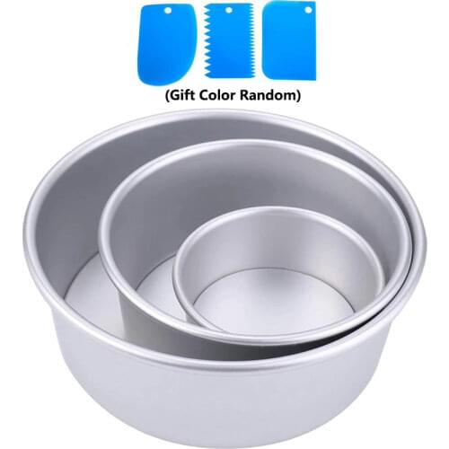 3 Tiered Round Cake Pan Mold Set Aluminum Alloy Non Stick 4/6/8 inch Cake Baking Pans With Removable Bottom Kitchen Cakes Moulds