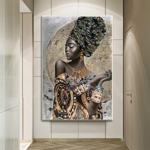 African Black Woman Graffiti Art Posters And Prints Abstract African Girl Canvas Paintings On The Wall Art Pictures Wall Decor