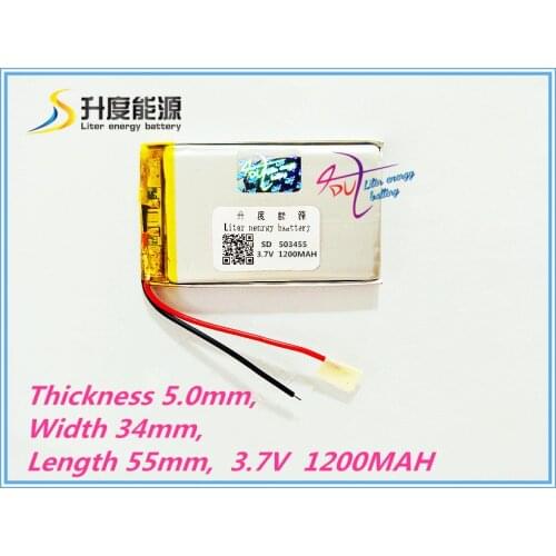Liter energy battery 3.7V lithium polymer battery 503455 1200MAH MP4 MP5 GPS navigator DVD game machine