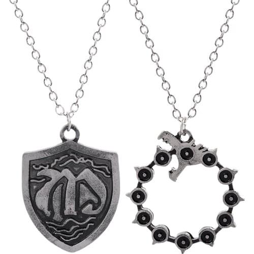 Anime Jewelry The Seven Deadly Sins Necklaces Vintage Meliodas Dragon Nanatsu no Taizai Pendant Necklace for Men Women Choker