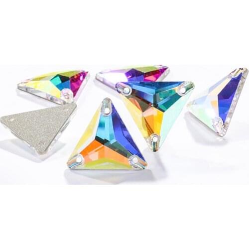 Astrobox New Fancy Triangle Flatback Strass Stones Gem Sew on Rhinestones Glass Crystal For DIY Jewelry Making Dress Accessories