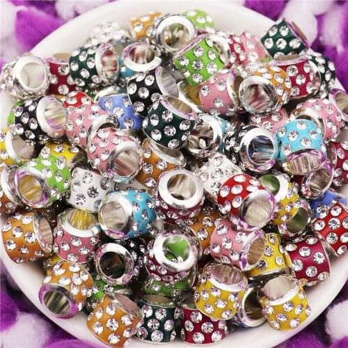 20 Pcs Large Hole Round Murano Spacer Crystal Beads Fit European Pandora Bracelet Women DIY Chain Necklaces for Jewelry Making