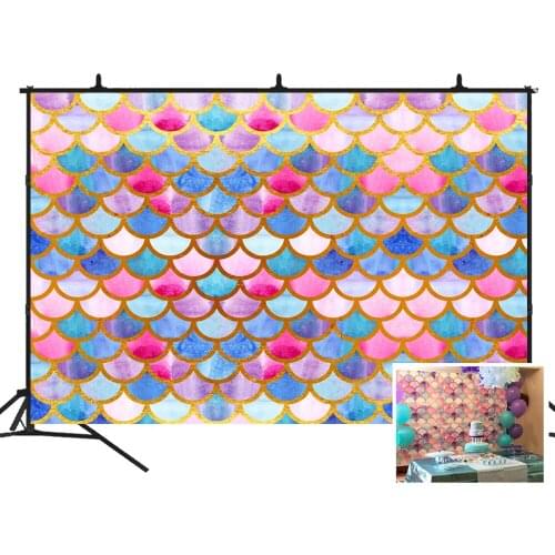 BEIPOTO Mermaid background baby shower backdrop mermaid themed birthday party decoration kids photo studio Props photoshoot