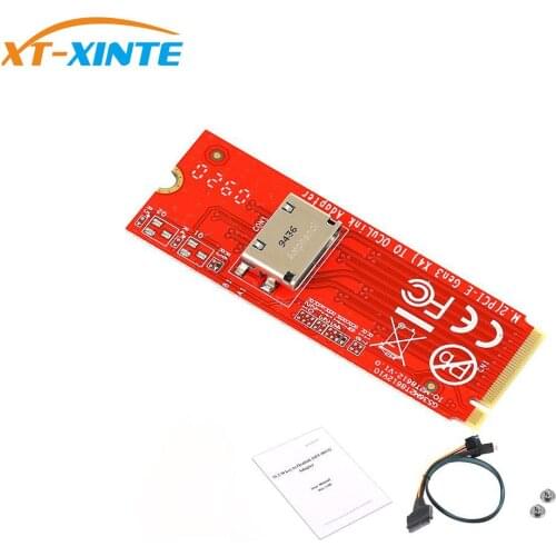 XT-XINTE M.2 M-Key PCIe 3.0 to Oculink SFF-8612 Host Adapter for Pcie NVMe SSD x4 Converter