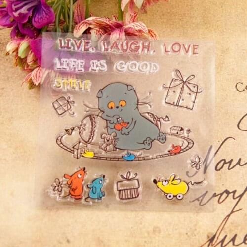 Cling Stamp of Little Mouse Cat Roller Coaster Game Park Scrapbooking Paper DIY Card Clear Seal Transparent Stencil Handcraft