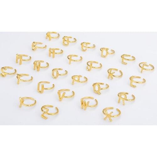 Wholesale 26pcs A-Z Letter Rings Stainless Steel Alphabet Initial Stackable Rings Mom Sister Gifts