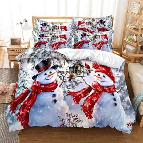 Snow Scene Snowman Bedding Sets Duvet Cover Set 3d Bedding Digital Printing Bed Linen Queen Size Bedding Set Fashion Design
