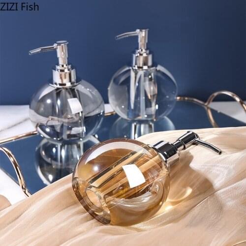 Luxury Crystal Hand Soap Bottle Soap Liquid Round Bottle Luxury Household Bathroom Supplies Shampoo Shower Gel Sub-bottled