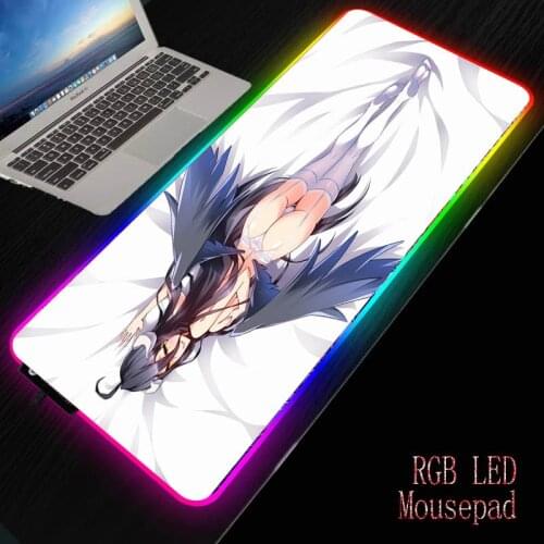 MRGBEST Anime Overlord Sexy Gaming Mouse Pad RGB LED Glowing Colorful Large Gamer Mousepad Desk Mice Mat 7 Colors for PC Laptop