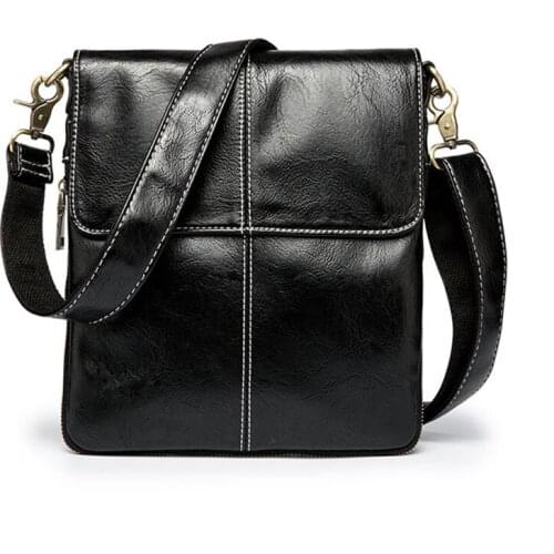 Mens Leather Crossbody Bag Small Casual Shoulder Handbag Male Messenger Bag Versatile Solid Travel Purse Bags for Men