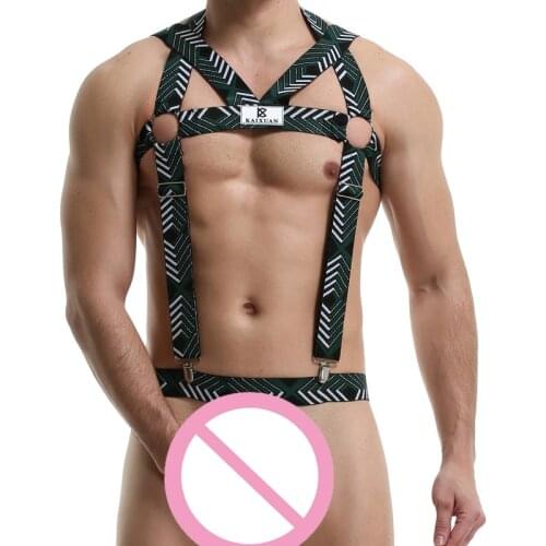 Mens Suspender Bodysuits Mankini Chest Harness Underwear Erotic Lingerie Cockring Ring Bikini Singlet Gay Jumpsuits Undershirts