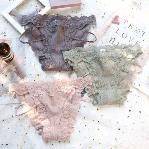 New Adjustable Waist Belt Briefs Women Lace Cotton Tempting Briefs Female Underwear Womens Sexy Low-Rise Panties