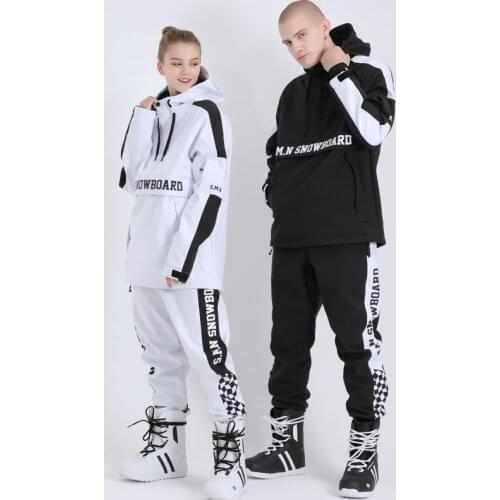 SMN New Couple Ski-suit Men Women Ski Jacket with Pants Lovers Snow Board Coat and Trousers Men Women Ski Clothes