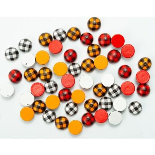 20Pcs Checkered Grid Round Semicircular Bead Connector Fashion Custom Loose DIY Bead Pendant Handmade Jewelry Accessories