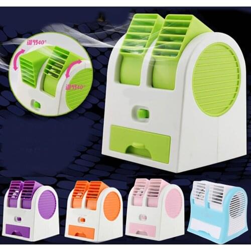 Free_on Portable Mini Air Conditioner USB Small Fan Bladeless Cooling Appliance Soothing Wind Desktop Home Office Air Cooler