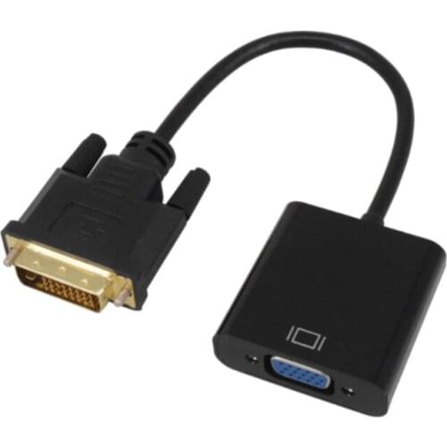 HD 1080P DVI to VGA converter 25Pin male to 15Pin female cable connector adapter suitable for PC notebook HD LCD monitor