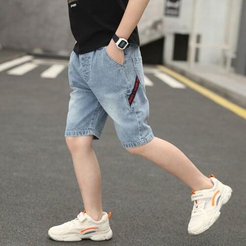Size For 4 5 6 7 8 9 10 11 12 13 Yrs New Summer Boys Shorts Cotton Denim Kids Children Mid Waist Leisure Boys Short Trousers