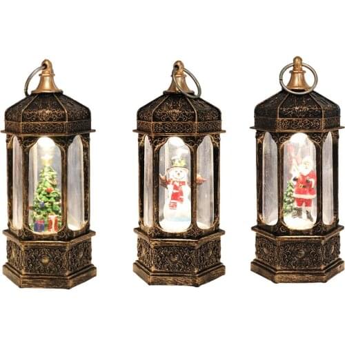 Christmas Ornament Santa Claus Snowman Lantern LED Lamp Night Light Christmas Ornaments Candle Xmas Lights Navidad Santa Claus