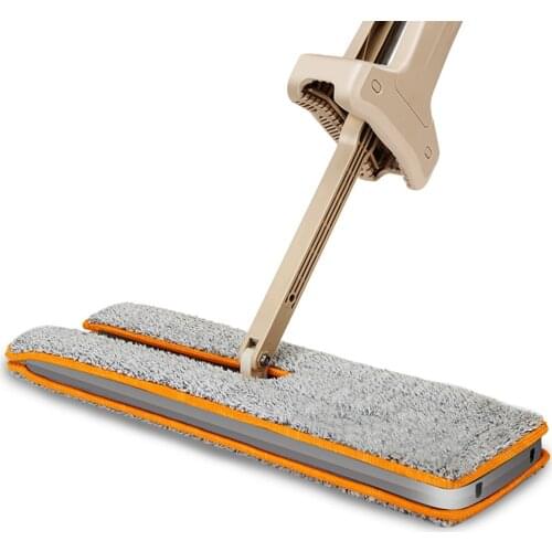 Self-Wringing Double Sided Flat Mop Telescopic Comfortable Handle Mop Floor Cleaning Tool For Living Room Kitchen