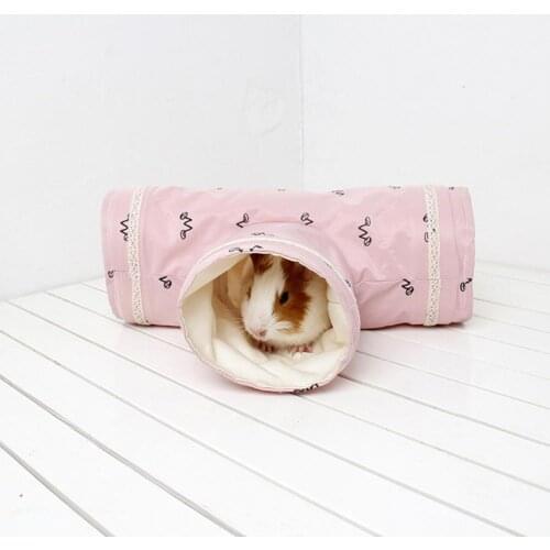 Warm Nest Bed 3 Holes Pet Products Polyester Small Animals Tunnel Toy for Hamster Accessories Supplies Play Toys Tubes