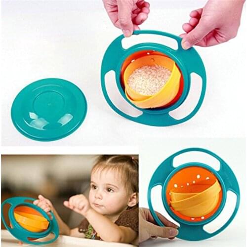 Hot Sale Design Universal Gyro Bowl Dishes Anti Spill Bowl Smooth 360 Degrees Rotation Gyroscopic Bowl For Baby Kids