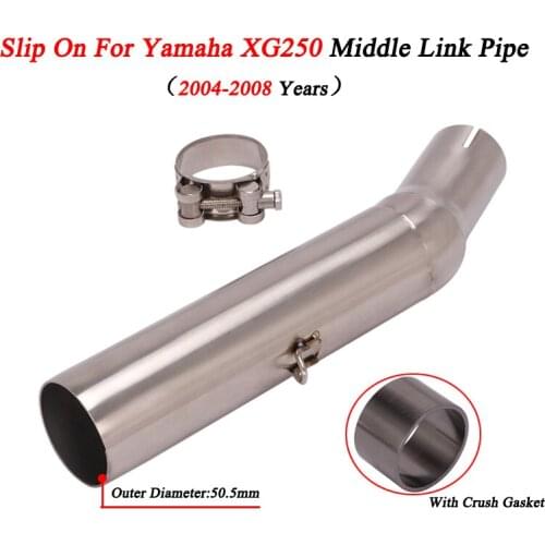Slip On For Yamaha XG250 Tricker 250 2004 - 2008 Motorcycle Exhaust Pipe Escape Modify Middle Link Pipe Crush Gasket Dirt Bike
