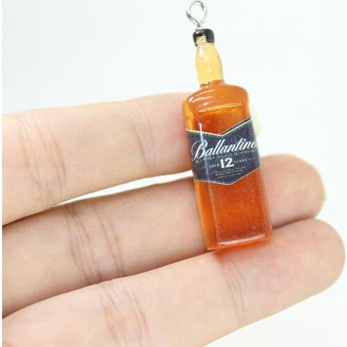 Yamily 10Pcs/Resin Wine Bottle Charm Alcohol Drink Liqour Beer Bottle DIY Making Pendant Jewelry For Keychain Earrings Necklace