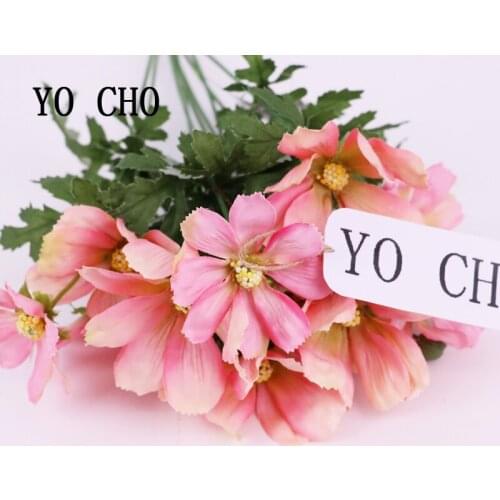 YO CHO Cosmos Bipinnata Artificial Coreopsis Flowers For Home Wedding Decor Christmas Wreath Autumn Chrysanthemum Flower Bouquet