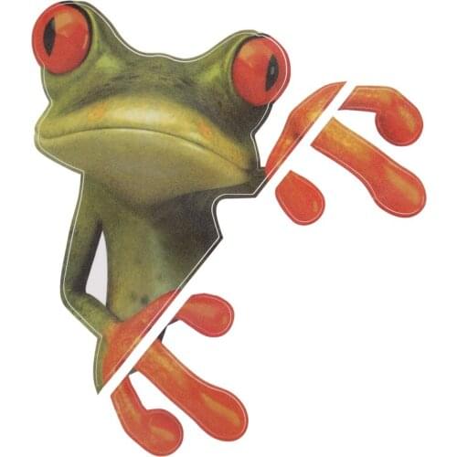 3D frog pio funny car stickers window truck sticker graphic sticker Green
