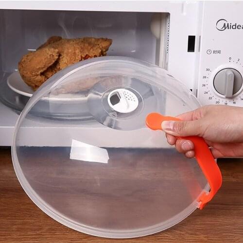 1pc Fresh-keeping Lids Plastic Oil-proof Microwave Oven Cover Handle