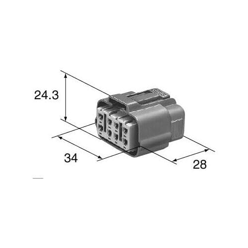 10 pcs shipping cost Dark grey 8pins car waterproof auto connector (orange zip)female 2.2 connector 6195-0051