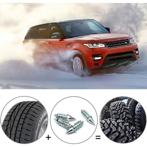 100Pcs Length 27mm Anti Skid Tire Screw Car Tires Studs Spikes Wheel Snow Chains For Car Vehicle Truck Motorcycle Accessories