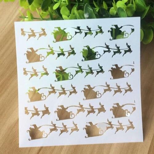 2pc Stencil Reusable Painting Template DIY Christmas Layering For Wall Scrapbooking Bullet Journal Decor Office School Supplies